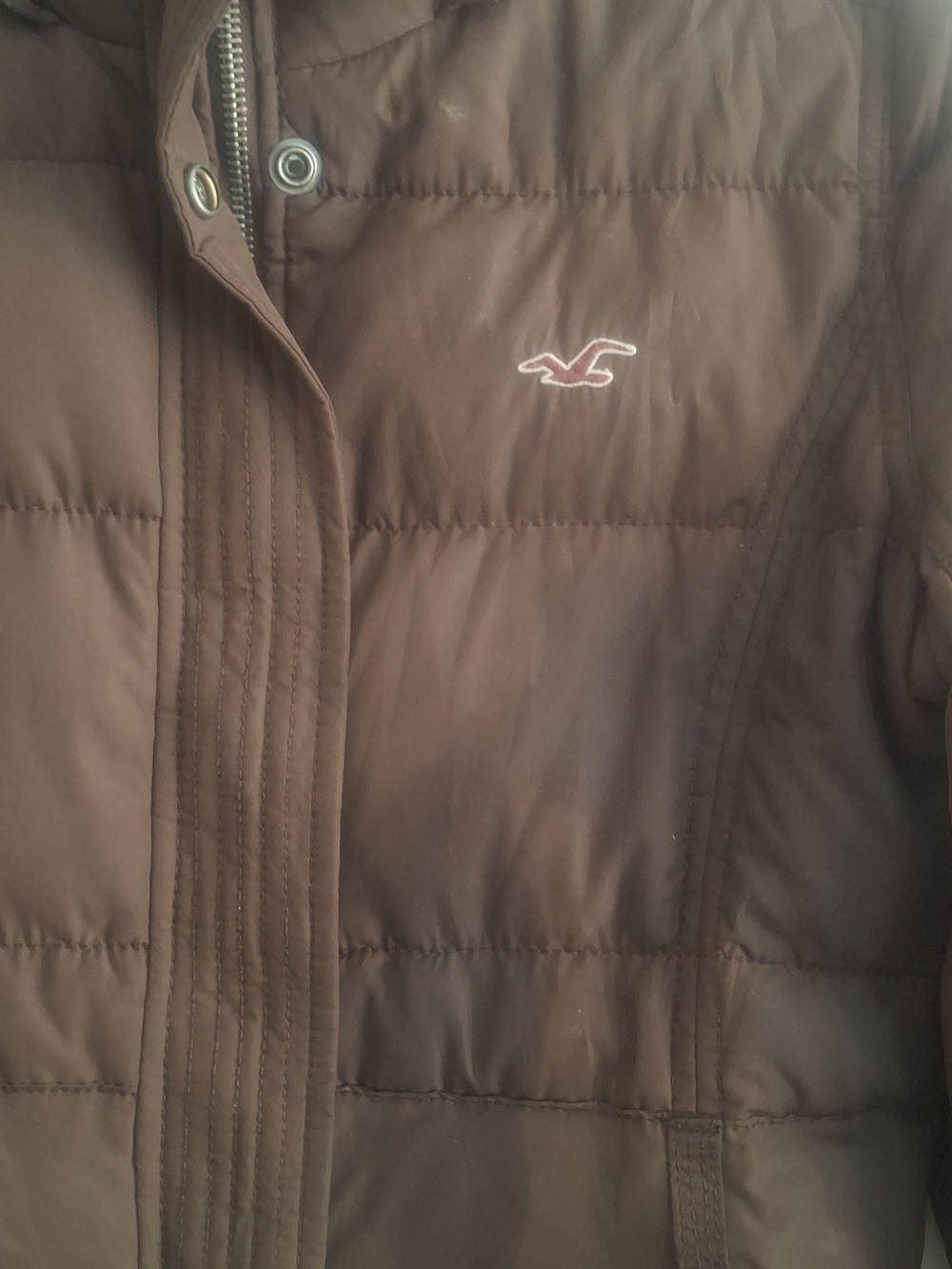 Hollister Womens Brown Puffer Jacket